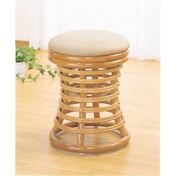 ukichi 今枝ラタン 円形スツール イエロークッション 近代 ukichi 今枝