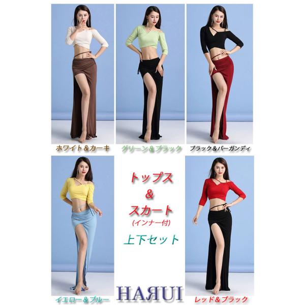 新入荷 ベリーダンス トップス スカート 上下セット M L 5色