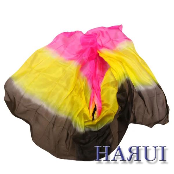 新入荷 ベリーダンス シルク ベール 3色 黒 黄 ピンク : Costume
