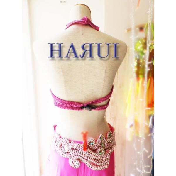 新入荷 ベリーダンス エジプト製 衣装 パール ピンク セット : Costume