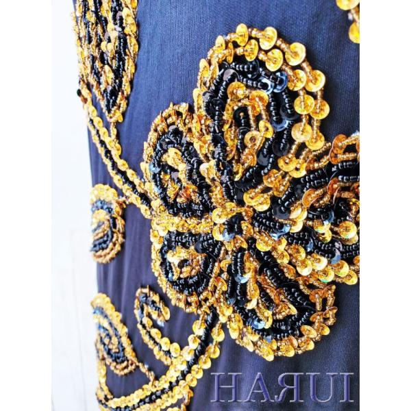 在庫処分 ベリーダンス 衣装 エジプト製 ミラーヤ ドレス 黒 : Costume