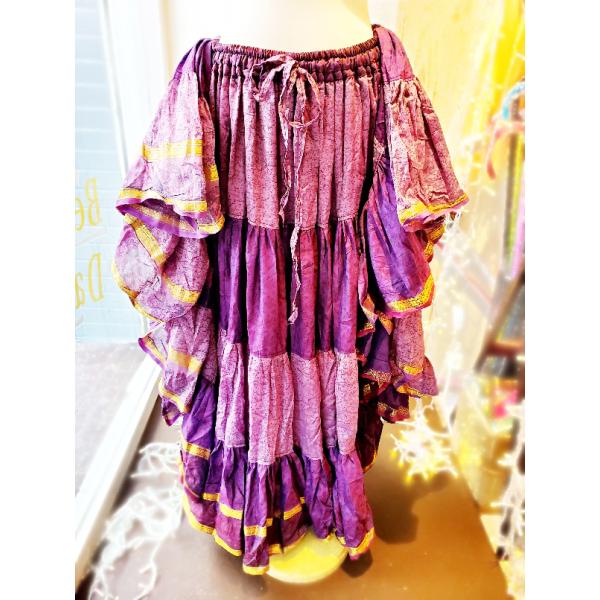 ベリーダンス ジプシー スカート ピンク紫水色 準備中 新入荷 ベリーダンス ジプシー スカート 25ヤード インド