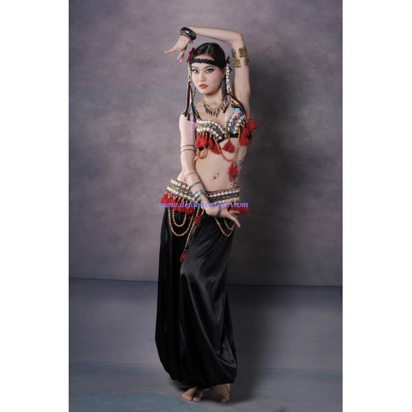 トライバル衣装 ブラ＋ベルト＋パンツ 3点セット 黒 : Costume Shop