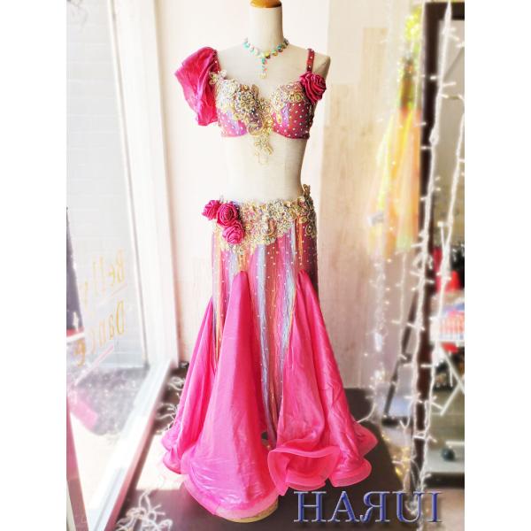 ベリーダンス 衣装 上下セット ピンク : Costume Shop HARUI