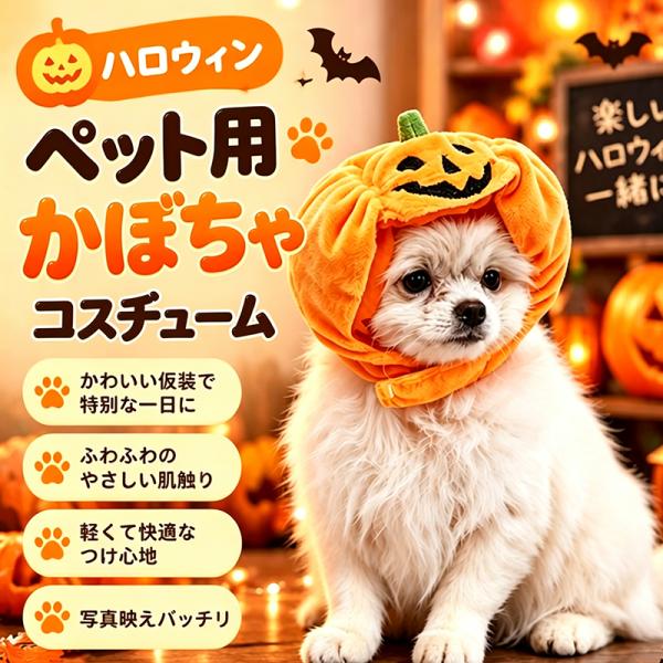 犬 ハロウィン 帽子 犬 ハロウィン 衣装 コスチューム かぼちゃ ハット インスタ映え パンプキン 仮装 ドッグウェア ペット コスプレ 着ぐるみ かわいい