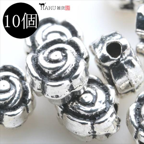 メタルビーズ 10個セット g2 フラワー 花状 アクセサリー パーツ