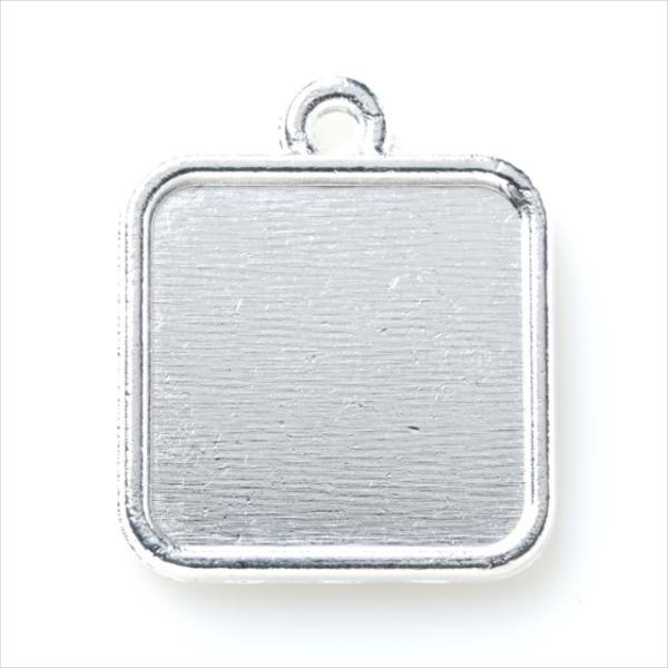 ミール皿 1枚 四角 s08 ホワイトシルバー 銀 カンあり カン付き