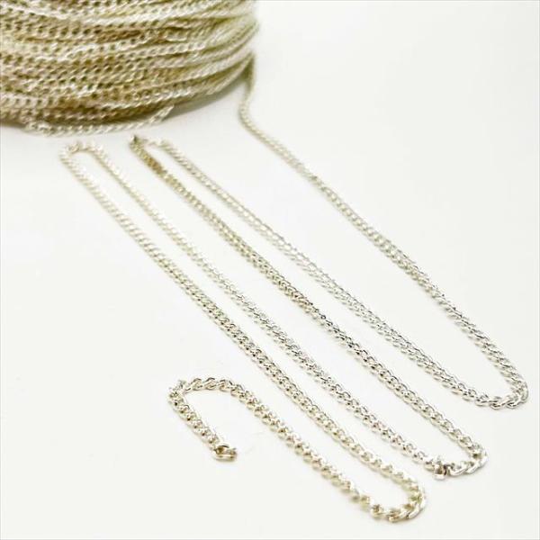 シルバー チェーン 1m 切り売り 幅1.8mm キヘイ sk06 喜平 銀 シルバー チェーン 1m 切り売り 幅1.8mm キヘイ sk06 喜平 銀