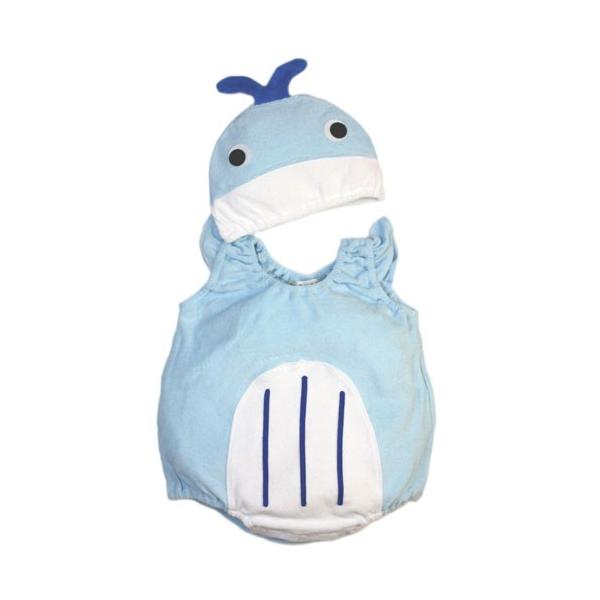 【メール便送料無料】クジラの ロンパース 男の子 女の子にかわいい クジラのきぐるみでSNSにも バッチリ！赤ちゃん ロンパース のコーディネイトは、クジラのなりきりでOK  ロンパース ベビー キッズ 子供服 新生児 服 帽子付ロンパース...