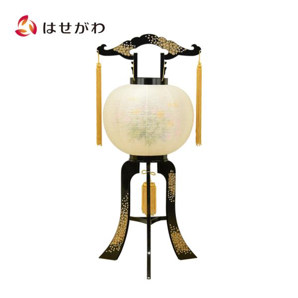 盆提灯 回転灯 回転行灯 回転筒 新盆 初盆 お盆飾り 提灯 シンプル 新盆御見舞 贈答用 お供え 床置き 「回転 小国 絹二重」 お仏壇のはせがわ