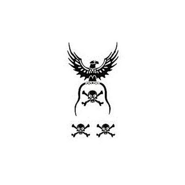 【タトゥー】【ミニ】【洋柄】 タトゥーシール【ミニサイズ (5×9cm）】 鷲とドクロ(タトゥー ミニ TATOO シール フェイクタトゥー いれずみシール 足 刺青 ボディシール お祭りグッズ お祭り衣装 お祭り用品 ボディー ダンス 衣...