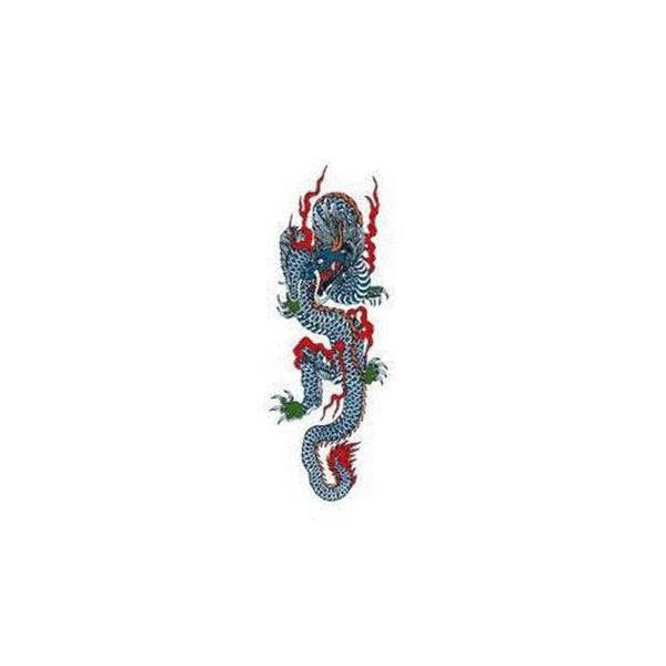 【タトゥー】【ミニ】【和柄】 タトゥーシール【ミニサイズ (5×9cm）】 青龍(小)(タトゥー ミニ TATOO シール フェイクタトゥー いれずみシール 足 刺青 ボディシール 夏祭り お祭りグッズ お祭り衣装 お祭り用品 ボディー ダ...