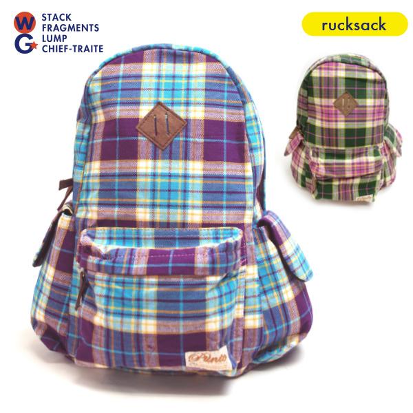 リュック 鞄 カバン 子供 キッズ 小学生 チェック マドラスチェック