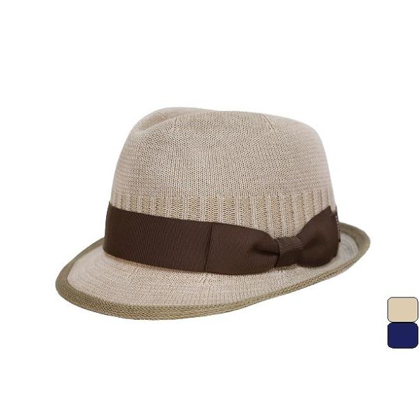 紳士帽子 STETSON シルク糸×サーモ糸 日本製 メンズハット ベージュ ネイビー 57.5cm 59cm 61cm サイズ調節 春夏 SE761