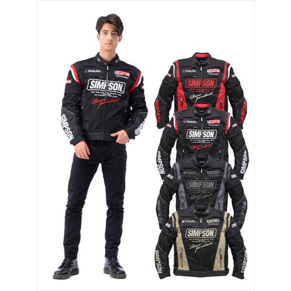 バイク ウェア NSM-2202 メッシュライダースジャケット RED #L