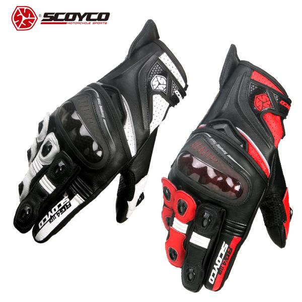 バイクグローブ  サーキット ツーリング SCOYCO スコイコ ショートレーシンググローブ RG4牛革 パンチング 山羊革 訳あり/箱潰れ