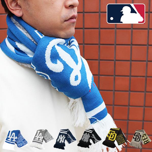 送料無料】MLB メンズ マフラー ジャガード ボア 裏ボア