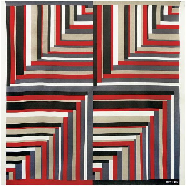 風呂敷 撥水 日本製 110cm幅 綿100％ REFRAIN 撥水ふろしき Exit 幾何学 黒 赤 グレー ドロップバッグ リメイク 布 生地 お洒落 個性的 撥水加工 No.26-0152■サイズ   約 110cm × 約 110c...