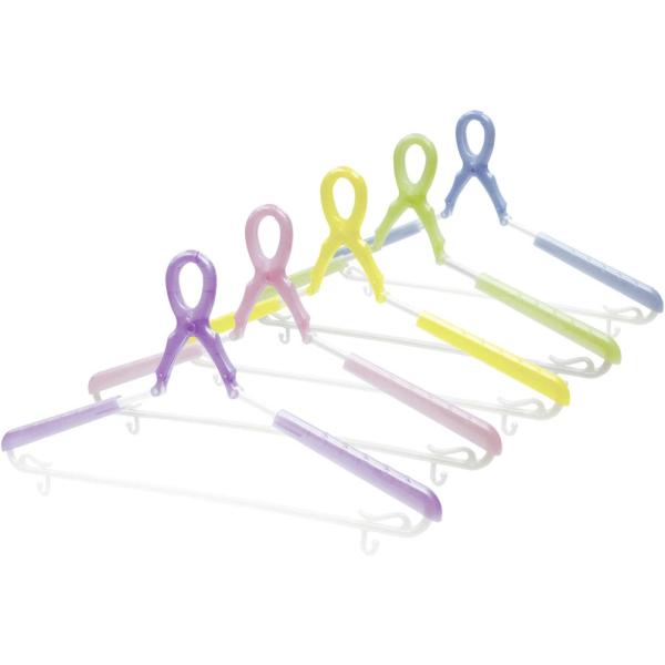 他サイト： 小久保工業所 洗濯ハンガー セット 5色組 パット付スライドキャッチハンガー [スライドキャッチ式/型くずれ防止]の商品画像