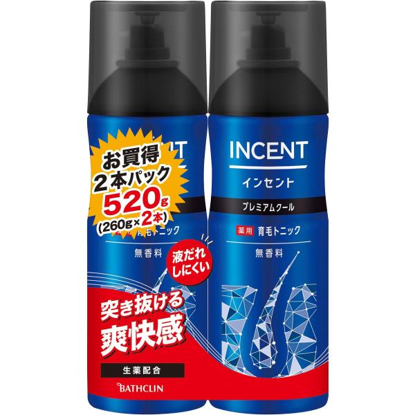 他サイト： インセント薬用育毛トニック プレミアムクール(無香料) 【医薬部外品】 260g×2本 男性向け 育毛剤の商品画像