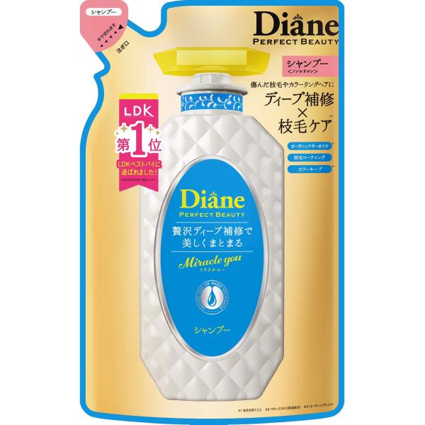 他サイト： Diane ダイアン シャンプー カラーキープ&amp;ダメージ補修 シャイニーフローラルの香り パーフェクトビューティ ミラクルユー 詰め替え 330mlの商品画像