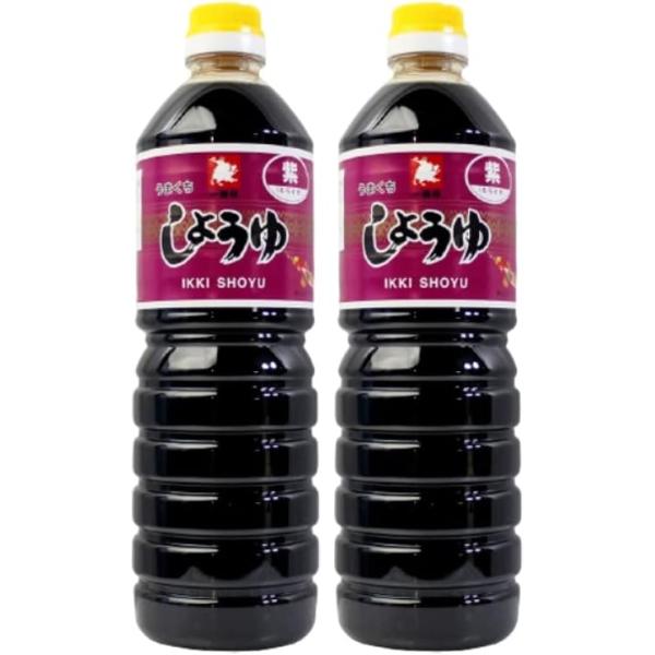 緑屋本店 九州 熊本 うまくち醤油 紫 濃口 1L × 2
