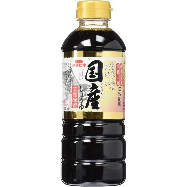 他サイト： イチビキ 無添加 国産しょうゆ 500ml×4個の商品画像