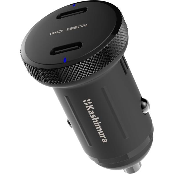 他サイト： カシムラ USB PD搭載のクルマ用ハイパワーUSB電源 最大出力65W対応 NDC-062 USB-C×2の商品画像