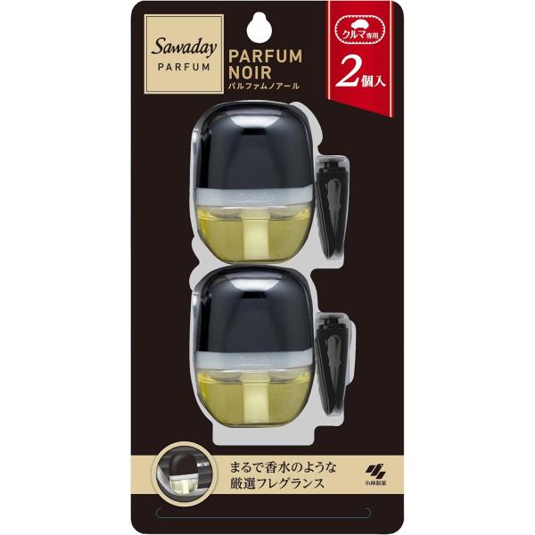 サワデー 車用 パルファム ノアール 消臭芳香剤 クリップタイプ 6ml × 2個パック
