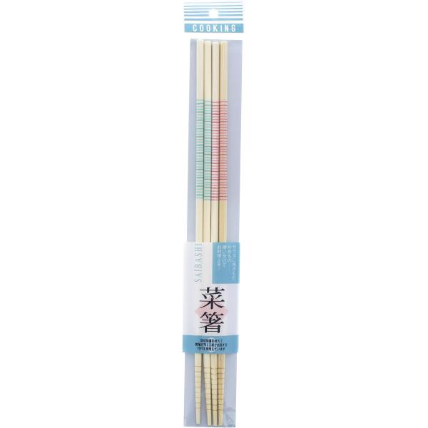 イシダ 日本製 箸 菜箸 カブキ すべり止め 2P 33cm