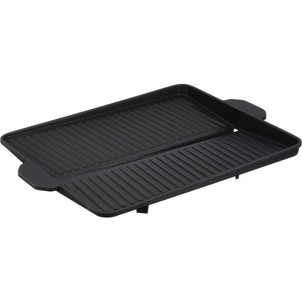 他サイト： イシガキ 焼肉プレート ブラック 幅37×奥行26×高さ4.2cm 角型 おいしさ特選便 ヘルシー 焼肉グリル カセットコンロ用 余分な油 落とせる 溝付きの商品画像