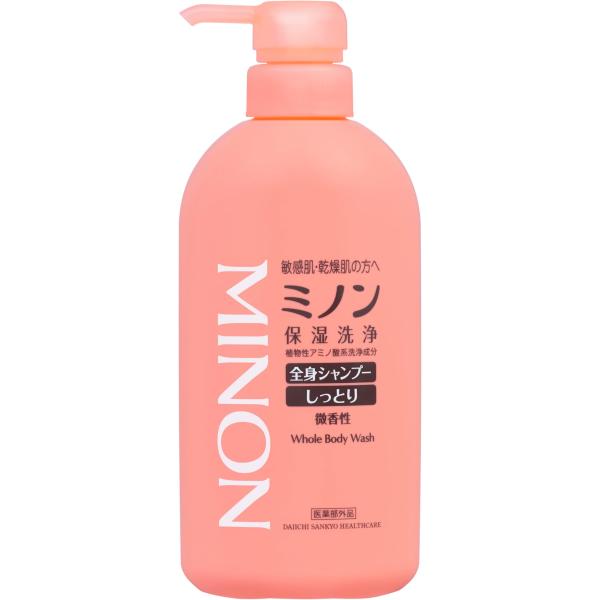他サイト： 医薬部外品 ミノン全身シャンプーしっとりタイプ 本体ボトル 450mL ボディソープ 敏感肌 肌あれ防止 保湿 乾燥対策 弱酸性 低刺激性 本体の商品画像