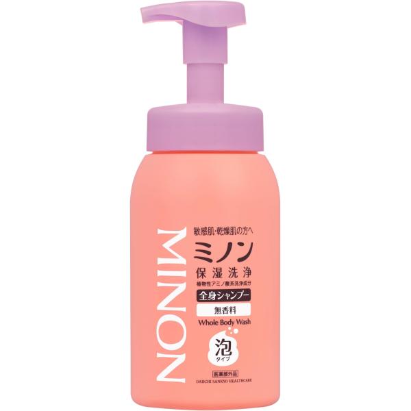 他サイト： 医薬部外品 ミノン全身シャンプー泡タイプ 本体ボトル 500mL ボディソープ 敏感肌 肌あれ防止 保湿 乾燥対策 弱酸性 低刺激性 本体の商品画像