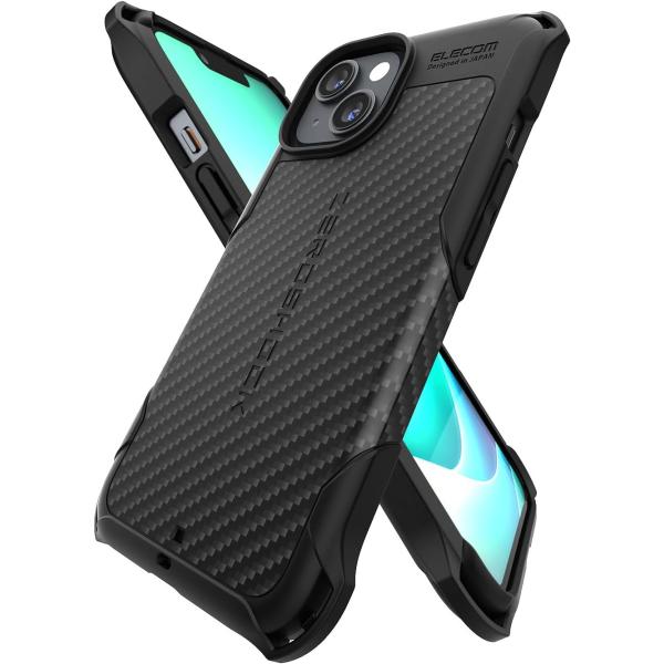 他サイト： エレコム iPhone 14 / 13 ケース カバー 耐衝撃 ZEROSHOCK ソフトケース TPU [四つ角のエアークッションが衝撃を吸収] ストラップホール付き ブラックの商品画像