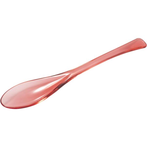 プラキラ(Plakira) 割れない透明スプーン カトラリー レッド 長さ20cm 食洗機対応 耐熱100度 キャンプ・アウトドア ・グランピング・子供にも