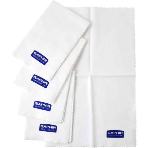 他サイト： [サフィール ブルー] 柔らかい綿100% の多目的クロス 5枚入り コットンフランネルポリッシュクロス 靴磨き 革製品 お手入れ ホワイトの商品画像