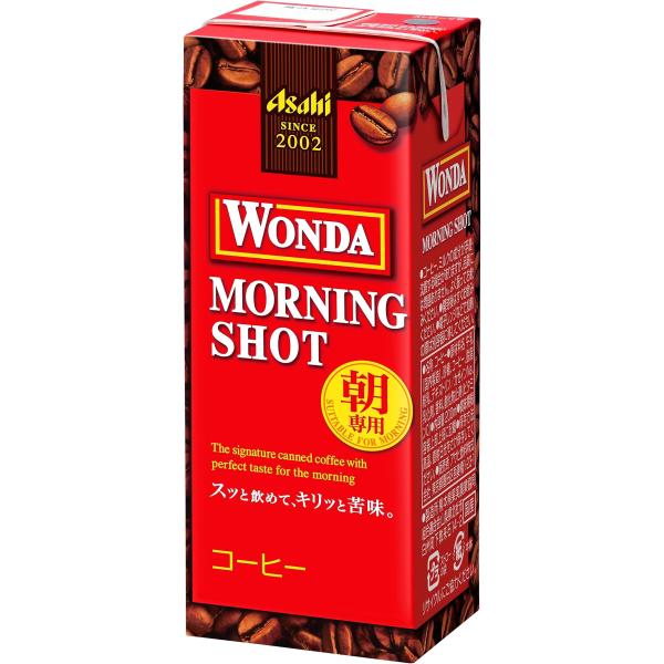 他サイト： アサヒ飲料 ワンダ モーニングショット (LL) 紙パック スリム 200ml×24本 液体 [ コーヒー ]の商品画像