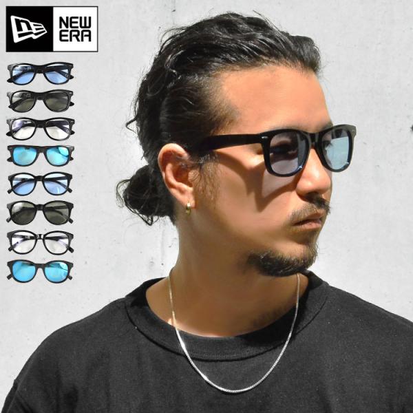 サングラス メンズ NEW ERA ニューエラ ミラーサングラス カラーサングラス おしゃれ クリアレング 伊達メガネ 眼鏡 UVカット 送料無料