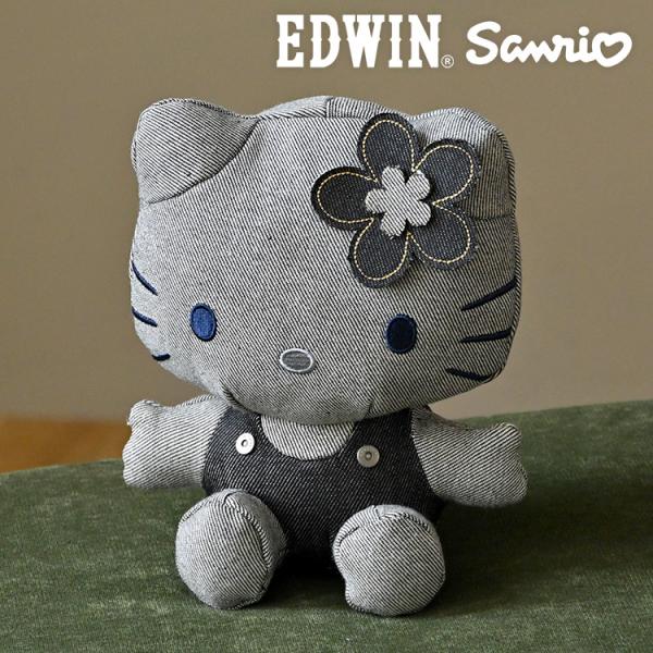 激レア　ハローキティ × EDWIN デニム ぬいぐるみ　大 SOMETHING（サムシング） ぬいぐるみ ハローキティ EDWIN SOMETHING