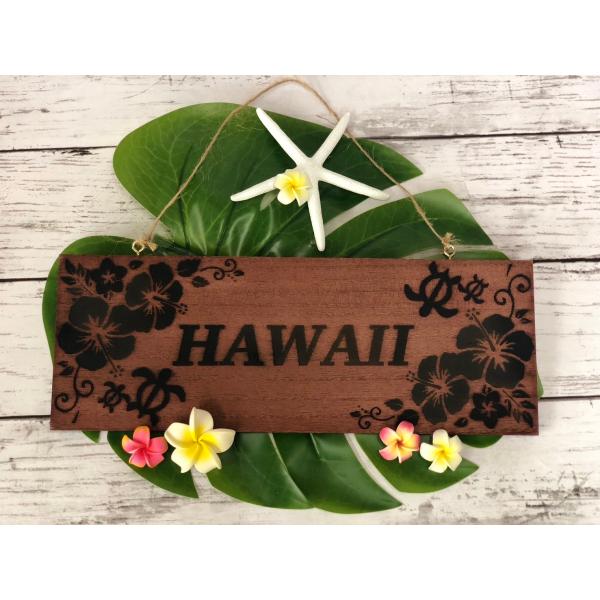 ドアプレート 子供部屋 HAWAII 文字変更可能 リビングルームサイン サインプレート 木製 ハワイアン雑貨 レーザー彫刻 プレゼント 新築祝い 引越祝い ギフト