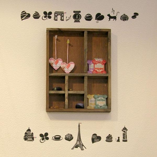 パリの小物たち 黒 ウォールステッカー 日本製 シルクスクリーン印刷 ゆうパケット対応 サイズ Buyee Buyee 日本の通販商品 オークションの代理入札 代理購入