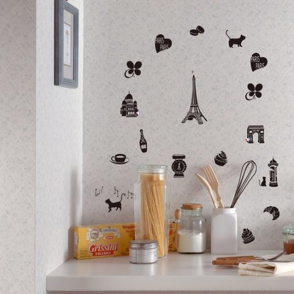 パリの小物たち 黒 ウォールステッカー 日本製 シルクスクリーン印刷 ゆうパケット対応 サイズ Buyee Buyee 日本の通販商品 オークションの代理入札 代理購入