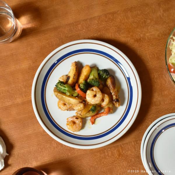 プレート 食器 日本製 23cm 大皿 ラウンドプレート ノルディコボーダー 磁器 食洗機可 カフェ 北欧 器 おしゃれ かわいい ブルー ホワイト