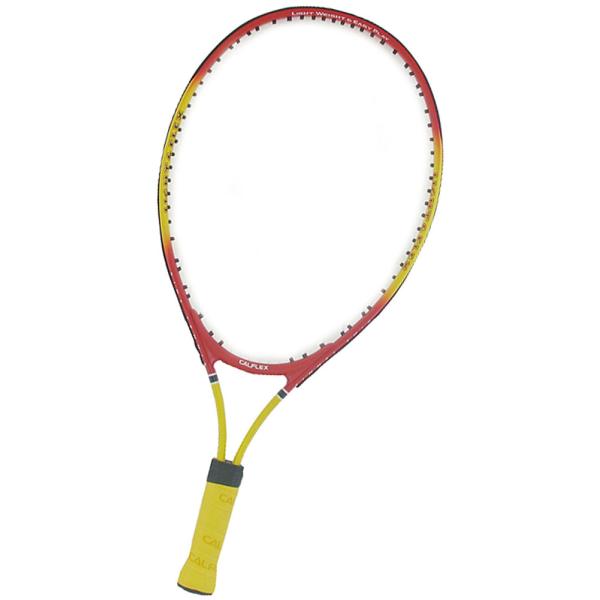 カルフレックス CALFLEX JR用硬式テニスラケット CAL-21III ガット張り上げ済み レッド×イエロー 専用ケース付 アルミ 子ども キッズ ジュニア スクー