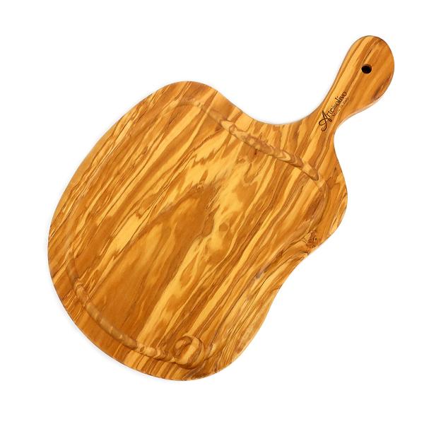 Arteinolivo] オリーブウッド 溝付きカッティングボード-(Lサイズ