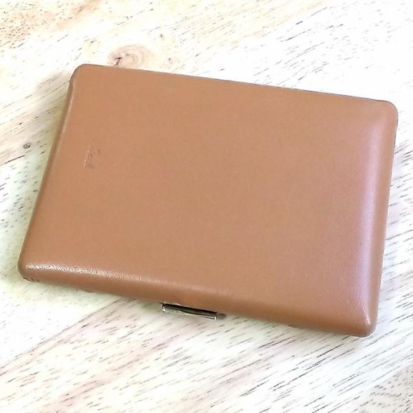 シガレットケース ロング タバコケース コスモス 薄型 キャメル