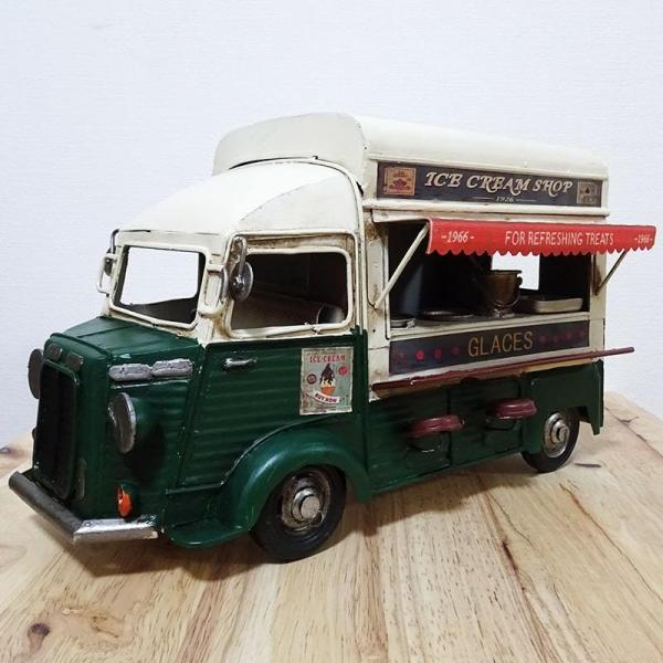 アメリカン レトロ ビンテージカー 可愛い アイスクリーム車 ブリキ