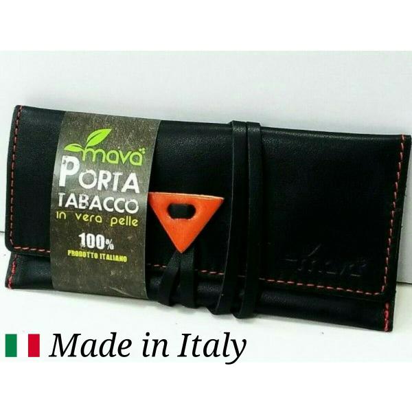 mava マヴァ 手巻きタバコ用ロールアップポーチ ブラック 牛本革