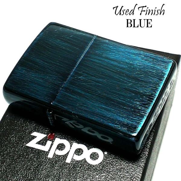 ZIPPO ライター ブルー ユーズドペインティング ジッポ かっこいい 青 