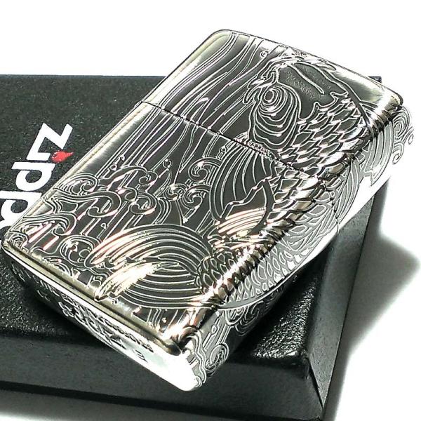 2021公式店舗 龍虎 四面彫り ZIPPO 新品 シルバー 和柄 ジッポ